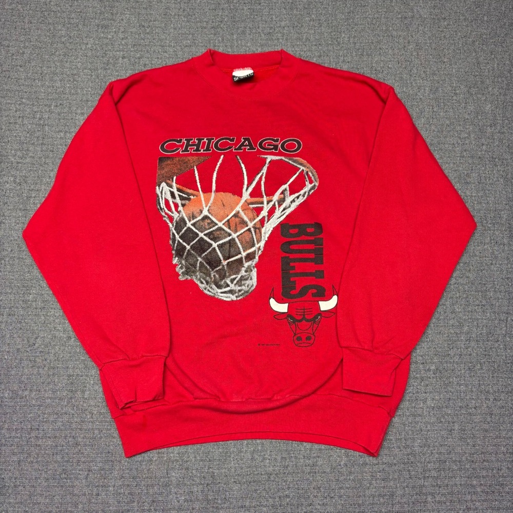 Vtg 90s 1991 Chicago Bulls Signal Sports Sweatshirt Red Mens XL NBA Basketball